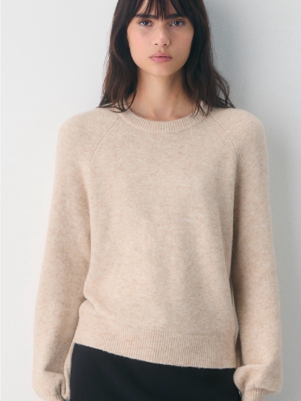Aritzia Wilfred SoftSpoke Sonder Sweater XS Light Oatmeal Cream
